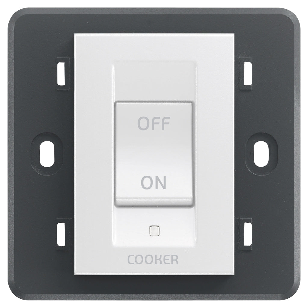 Eikon 2P 45A 1-Way Cooker Switch 3M White
