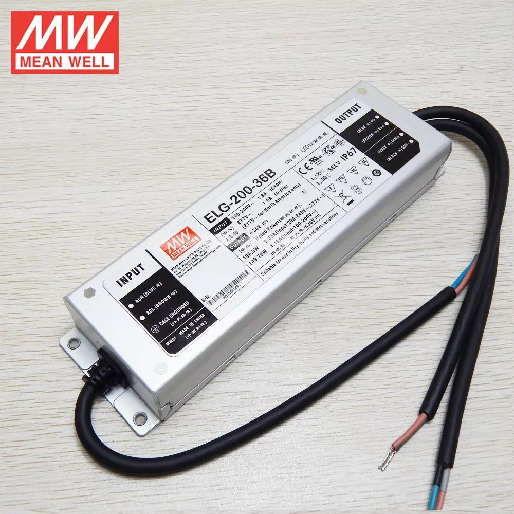 Mean Well ELG-240-36D2 AC-DC Single output LED Driver Mix Mode (CV+CC) with PFC