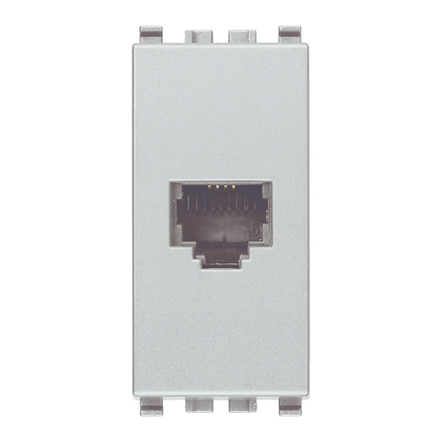 Eikon RJ11 Phone Jack 6/4 Silver