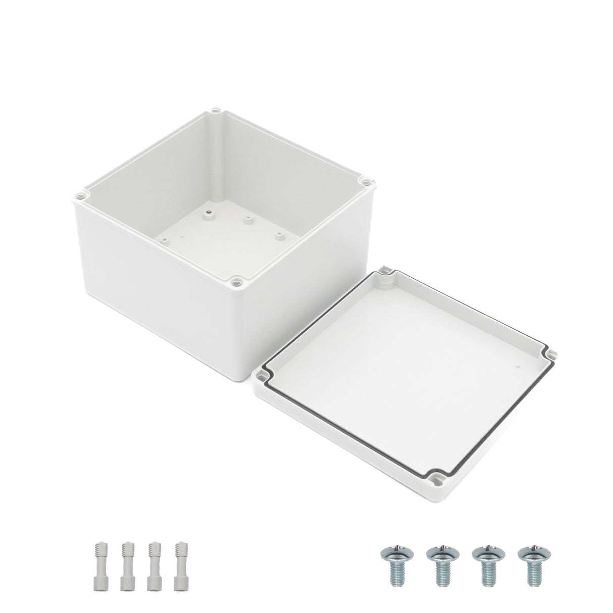 Boxco S-Series 200x200x130mm Plastic Enclosure, IP67, IK08, PC, Grey Cover, Screw Type - PHOTO 3