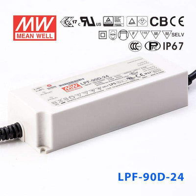 Mean Well LPF-90D-24 Power Supply 90W 24V - Dimmable 3.75A