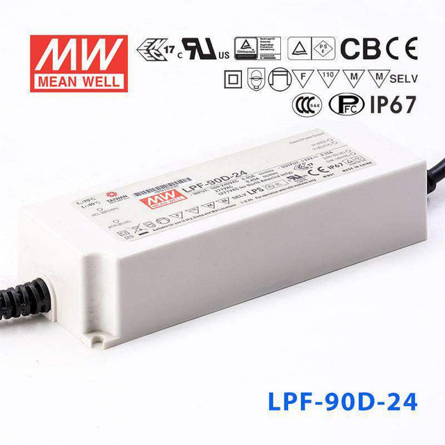Mean Well LPF-90D-24 Power Supply 90W 24V - Dimmable 3.75A