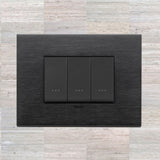 Vimar Eikon Metal 3 Gang Switch - Brushed Black - 16A - PHOTO 2
