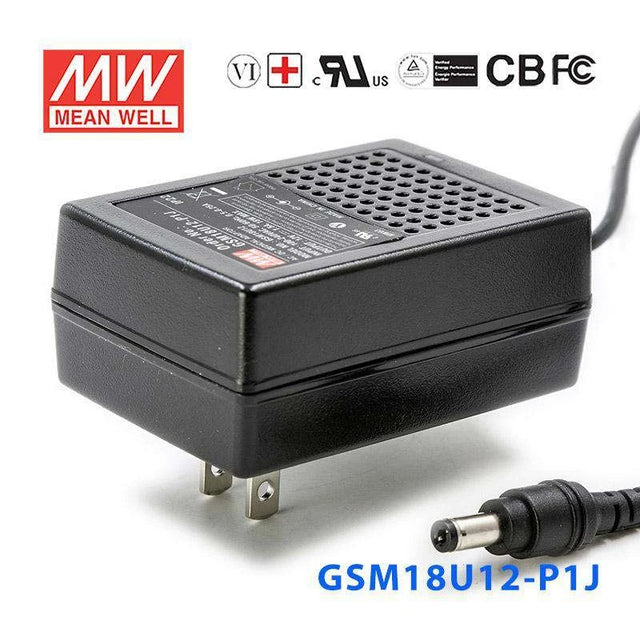 Mean Well GSM12U12-P1J Power Supply 12W 12V 1A