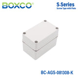 Boxco S-Series 80×130×85mm Plastic Enclosure, IP67, IK08, ABS, Grey Cover, Screw Type