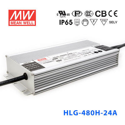Mean Well HLG-480H-24A Power Supply 480W 24V - Adjustable 20A