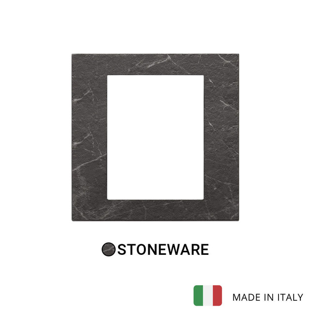 Vimar Eikon Exe Plate 8M Marbl Stoneware Black Marquina