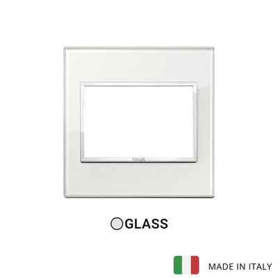 Vimar Eikon Evo Plate 3M Crystal White Diamond - British Standard
