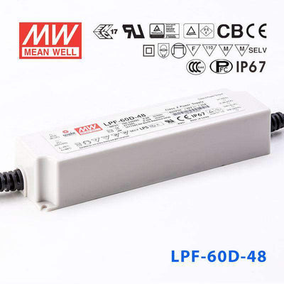 Mean Well LPF-60D-48 Power Supply 60W 48V - Dimmable 1.25A