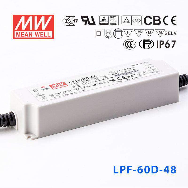 Mean Well LPF-60D-48 Power Supply 60W 48V - Dimmable 1.25A