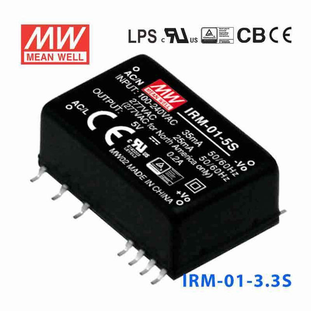 Mean Well IRM-01-3.3S Switching Power Supply 1W 3V 300mA - Encapsulated