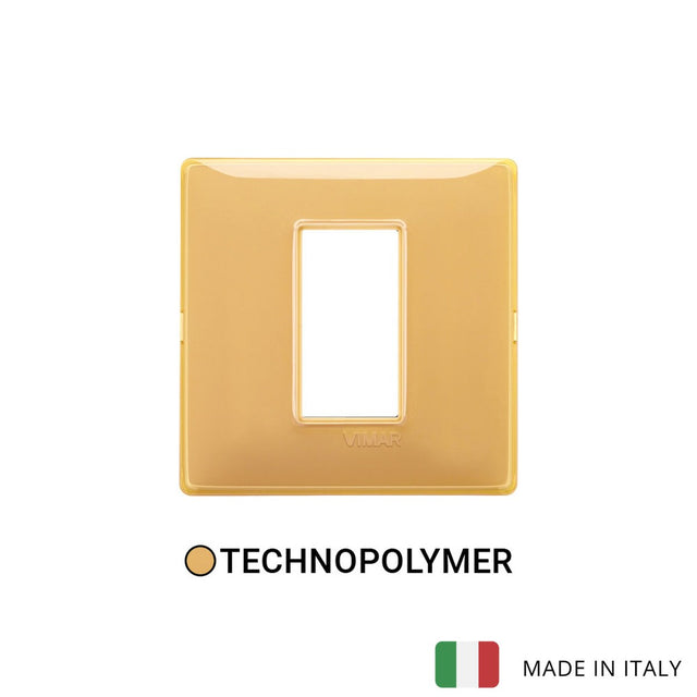 Vimar Plana Plate 2M Technopolymer Reflex Amber - Square