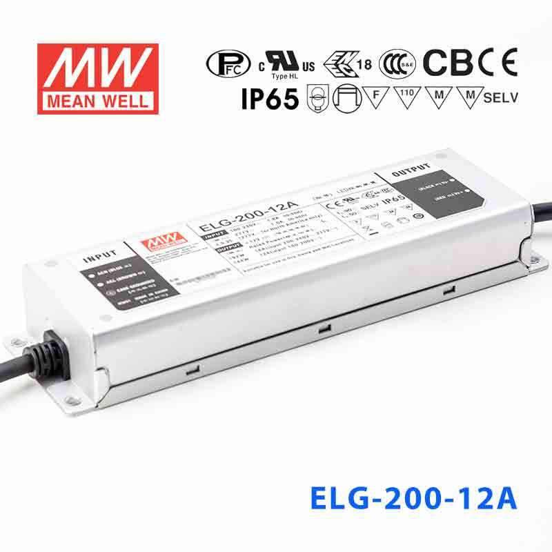 Mean Well ELG-200-12A Power Supply 192W 12V - Adjustable 16A