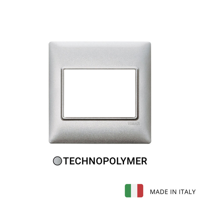 Vimar Plana Plate 3M BS Technopolymer Metallized Silver