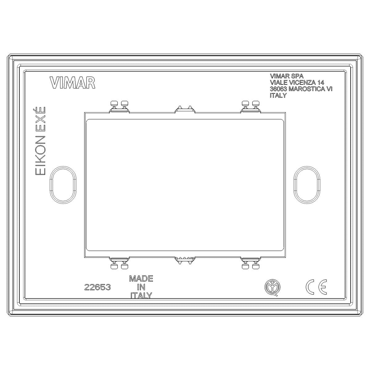 Vimar Eikon Plate 3M Mirror Glass Ice Silver - PHOTO 2