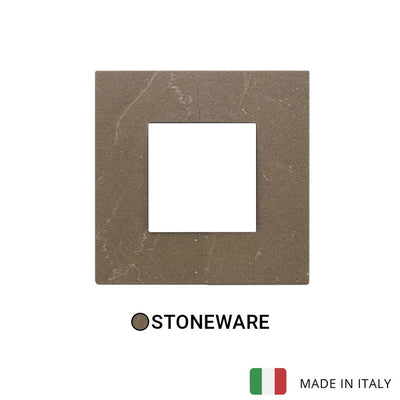 Vimar Eikon Exe Plate 2M Marbl Stone Ware Coffee Brown - Square