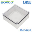 Boxco S-Series 280x280x130mm Plastic Enclosure, IP67, IK08, ABS, Transparent Cover, Screw Type