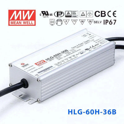 Mean Well HLG-60H-36B Power Supply 60W 36V - Dimmable 1.7A