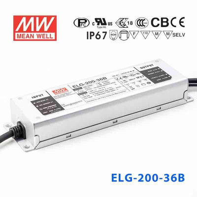 Mean Well ELG-200-36B Power Supply 200W 36V - Dimmable 5.55A