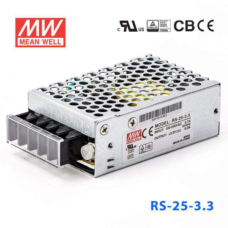 Mean Well RS-25-3.3 Power Supply 25W 3.3V 6A
