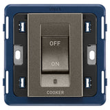Arke 2P 45A 1-Way Cooker Switch 3M Grey