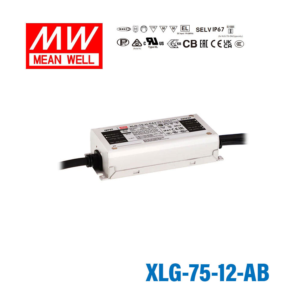 Mean Well XLG-75-12-AB Power Supply 75W 12V - Adjustable and Dimmable 5A
