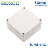 Boxco S-Series 150x150x75mm Plastic Enclosure, IP67, IK08, ABS, Grey Cover, Screw Type