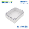Boxco M-Series 150x180x60mm Plastic Enclosure, IP67, IK08, PC, Transparent Cover, Screw Type