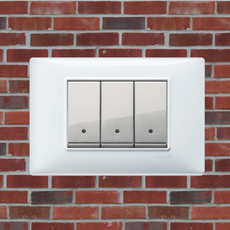 Vimar Plana Plastic 3 Gang Switch - White - 16A - PHOTO 17