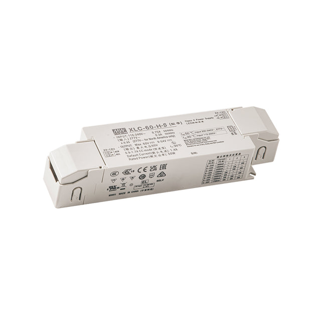 Mean Well XLC-60-H-BSN LED Driver 60W 1400mA 9~54V Constant Power, 3 in 1 Dimming with Strain-relief, NFC Current Setting