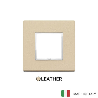 Vimar Eikon Evo Plate 2M Leather Cream - Square
