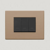 Vimar Eikon Leather 3 Gang Switch - Brushed Black - 16A - PHOTO 3
