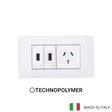 Vimar Plana Plastic 2 USB and 1 Socket - White - 10A