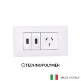 Vimar Plana Plastic 2 USB and 1 Socket - White - 10A
