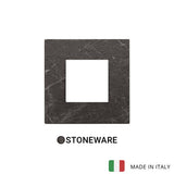 Vimar Eikon Plate 2M Marbl.Stoneware Black Marquina - Square