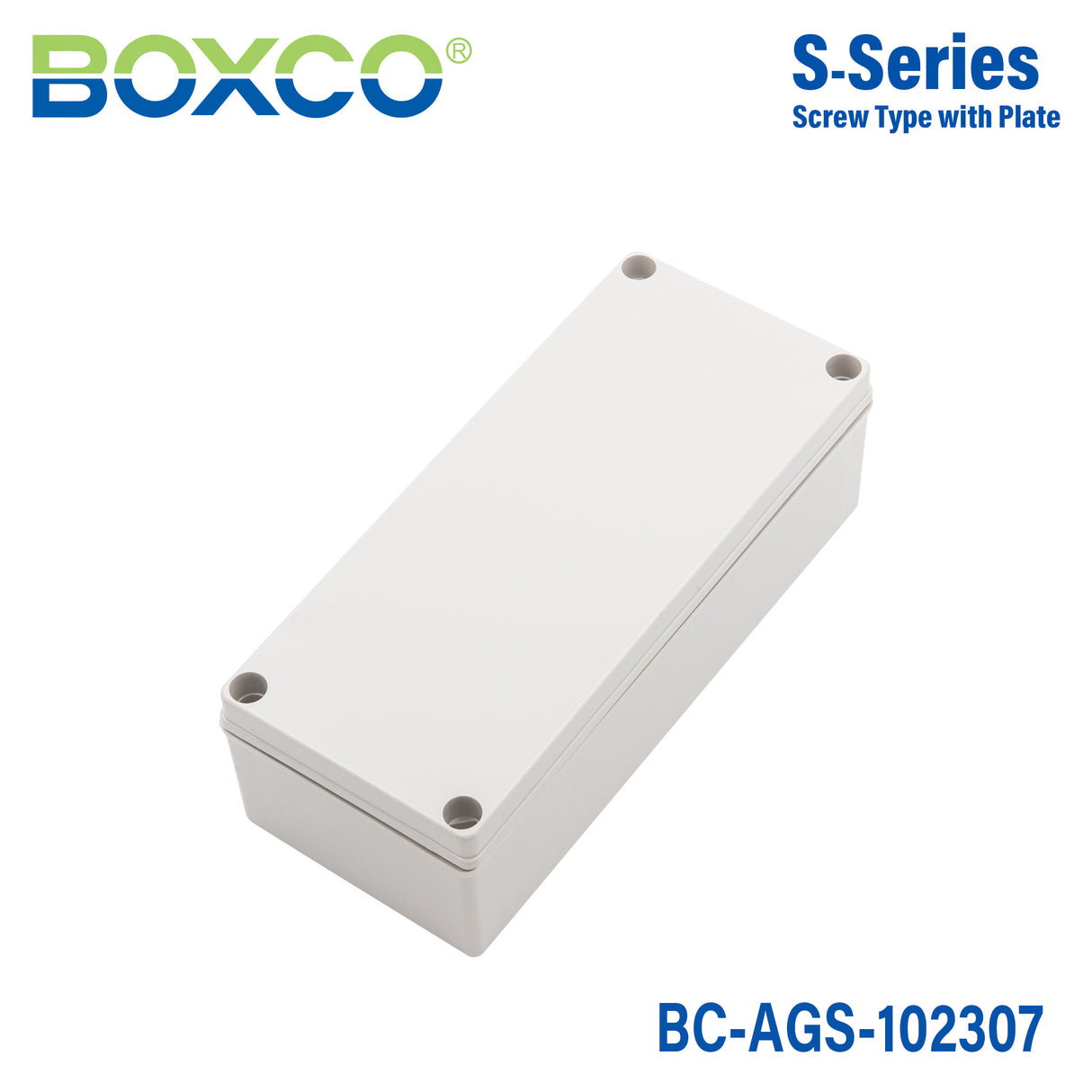 Boxco S-Series 100x230x70mm Plastic Enclosure, IP67, IK08, ABS, Grey Cover, Screw Type