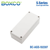 Boxco S-Series 100x230x70mm Plastic Enclosure, IP67, IK08, ABS, Grey Cover, Screw Type