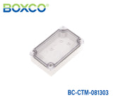 Boxco M-Series 80x130x85mm Plastic Enclosure, IP67, IK08, PC, Transparent Cover, Screw Type