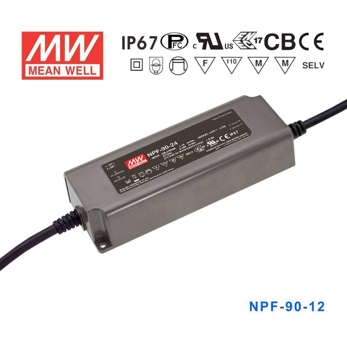 Mean Well NPF-90-12 Power Supply 90W 12V 7.5A