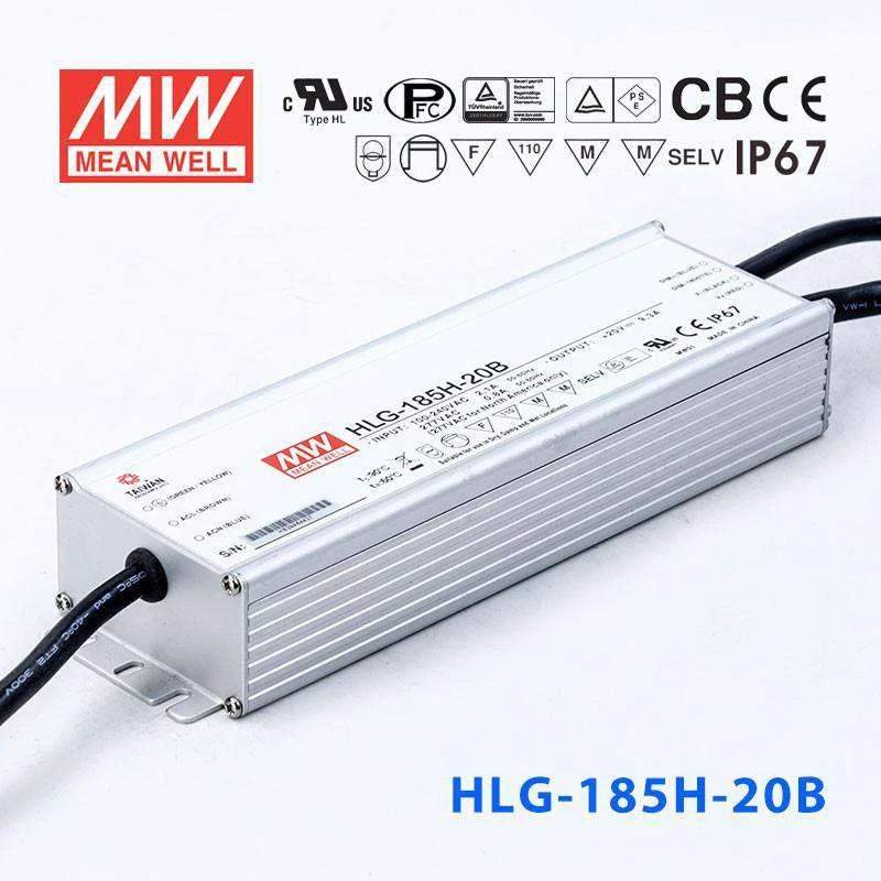 Mean Well HLG-185H-20B Power Supply 185W 20V- Dimmable 9.3A
