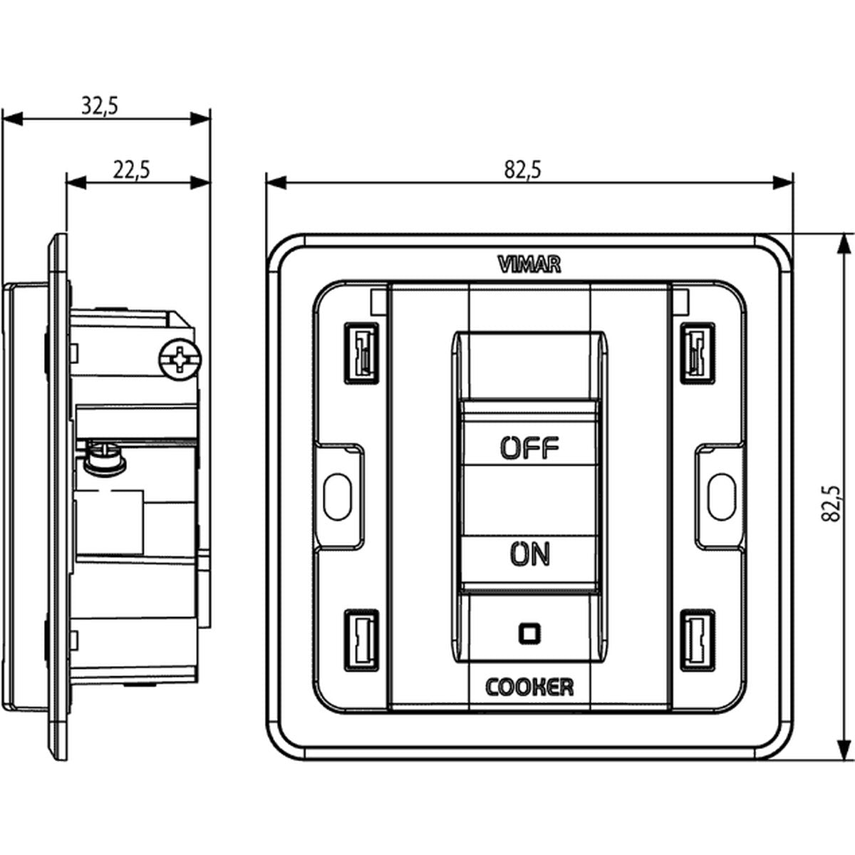 Eikon 2P 45A 1-Way Cooker Switch 3M Grey - PHOTO 3