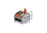 Wago 222-413 Compact Connector 3 Way - with Lever - PHOTO 1