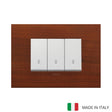Vimar Arke Wood 3 Gang switch - Cherry Wood - 16A