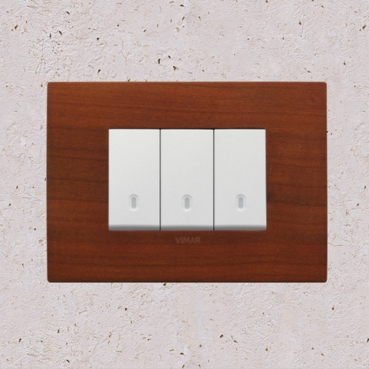 Vimar Arke Wood 3 Gang switch - Cherry Wood - 16A - PHOTO 1