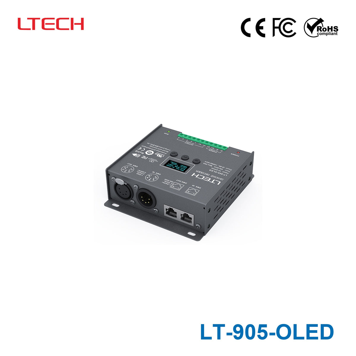 Ltech LT-905-OLED Constant Voltage Decoder - DMX/RDM