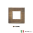 Vimar Eikon Plate 2M Metal Antique Brushed Bronze - Square
