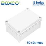 Boxco S-Series 190x280x130mm Plastic Enclosure, IP67, IK08, PC, Grey Cover, Screw Type