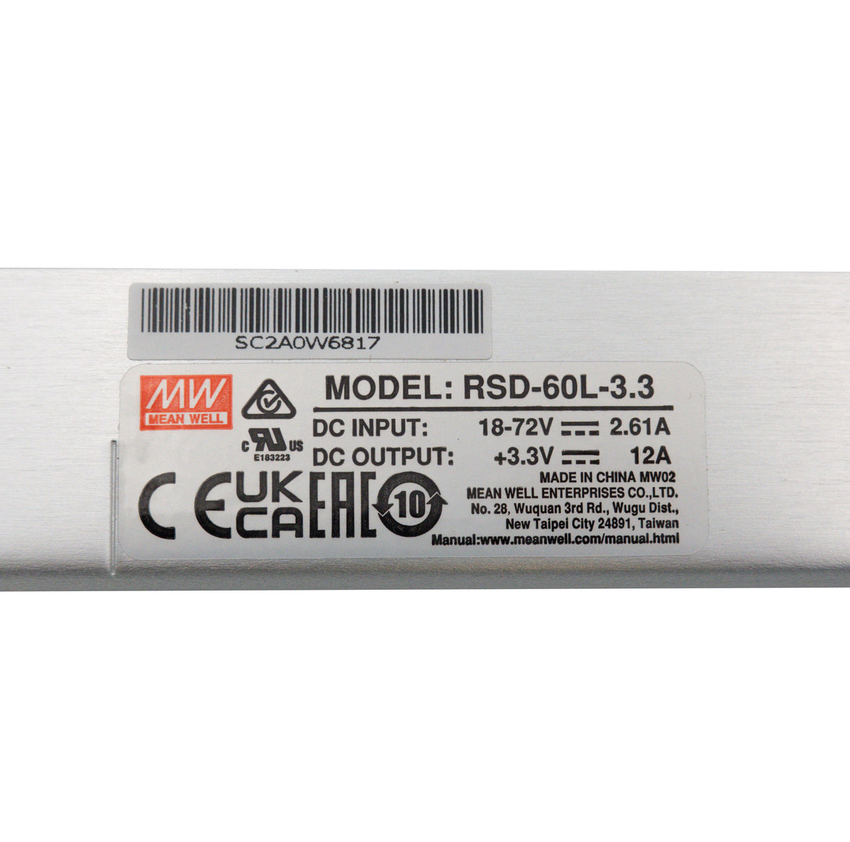 Mean Well RSD-60L-3.3 DC-DC Converter - 19.8W - 18~72V in 3.3V out 12A - PHOTO 4