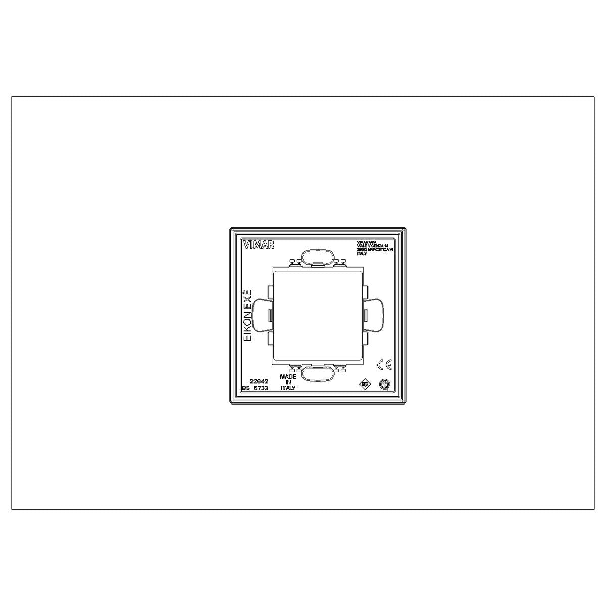 Vimar Eikon Plate 2M Mirror Glass Ice Silver - Square - PHOTO 2