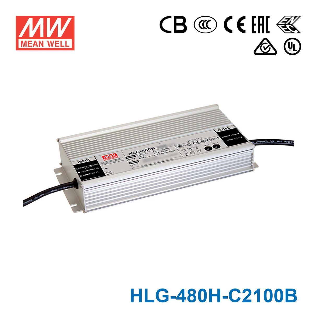 Mean Well HLG-480H-C2100B Power Supply 481W 2100mA - Dimmable
